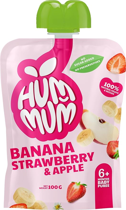 Strawberry, Apple & Banana 100g / خليط الفراولة والتفاح والموز من هم مام، 100 جم