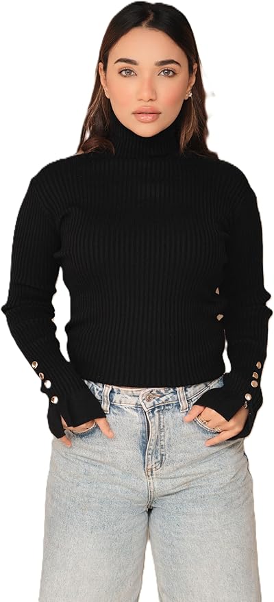 Mila Women's Winter Pullover - Premium Knitwear Sweater Pullover for Women - Chic, Warm & Stylish - Perfect Holiday & Special Occasion Gift - One Size fits Most – بلوفر حريمي شتوي / سترة من ميلا للنساء بقصة عادية، مقاس وسط