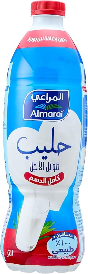 Almarai Milk PET Full Cream Milk 4 x 1 Liter / لبن سادة كامل الدسم من المراعي، 4 قطع، 1 لتر
