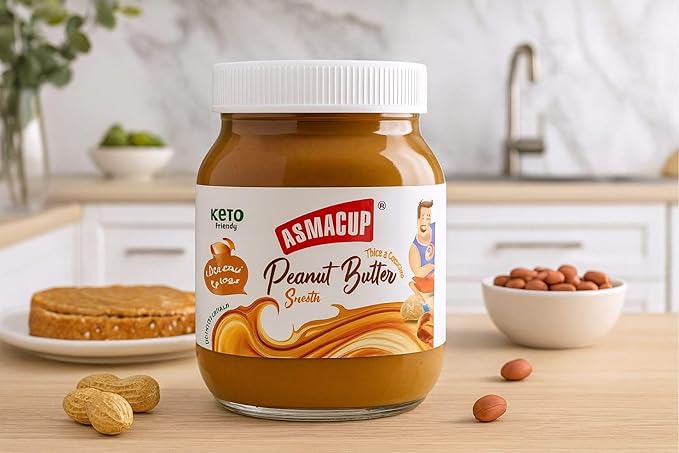 زبدة الفول السوداني بدون سكر مضاف من اسماك اب، 350 جرام