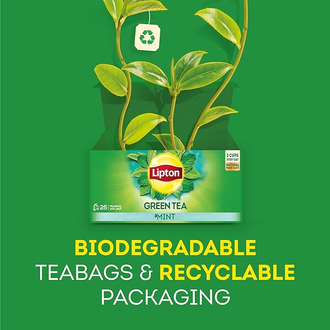 Lipton Green Tea Mint, 25 teabags / ليبتون نعناع أخضر