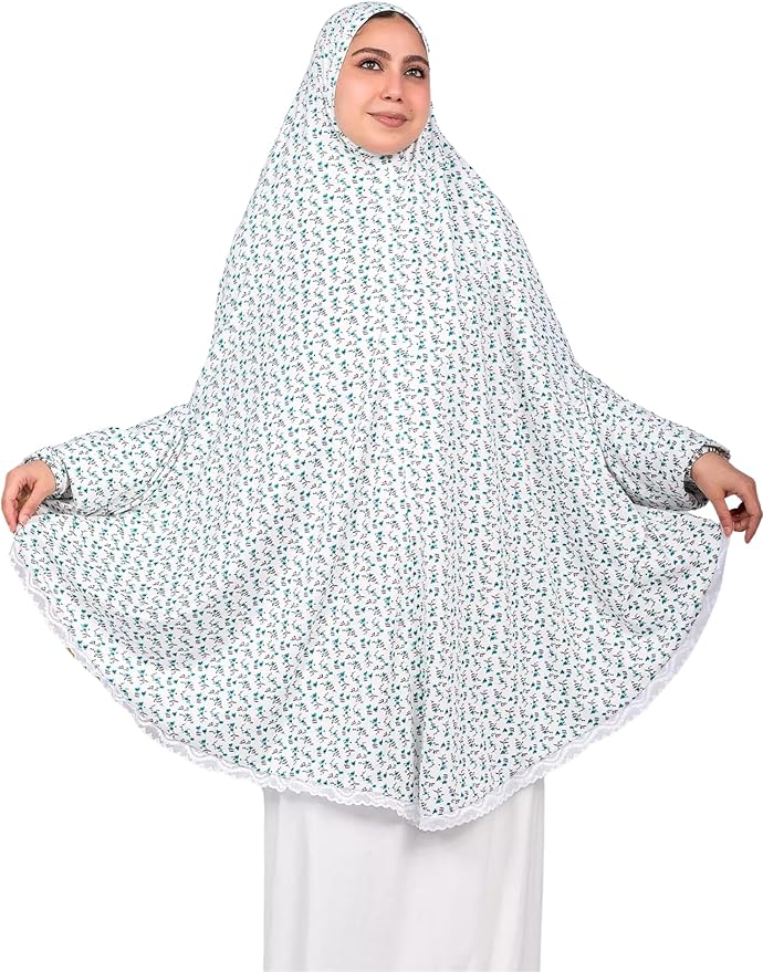 Generic Womens Khimar Pure Soft Cotton - Free Size (Multicolor) / خمار نسائي مصنوع من القطن الناعم، متعدد الألوان، مقاس موحد يناسب حتى 120 كيلو، بتصميم بسيط