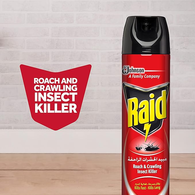 Raid Aqua Active Crawling Insects Killer Spray- 300Ml / ريد اكوا اكتيف مبيد الحشرات الزاحفة، 300 مل
