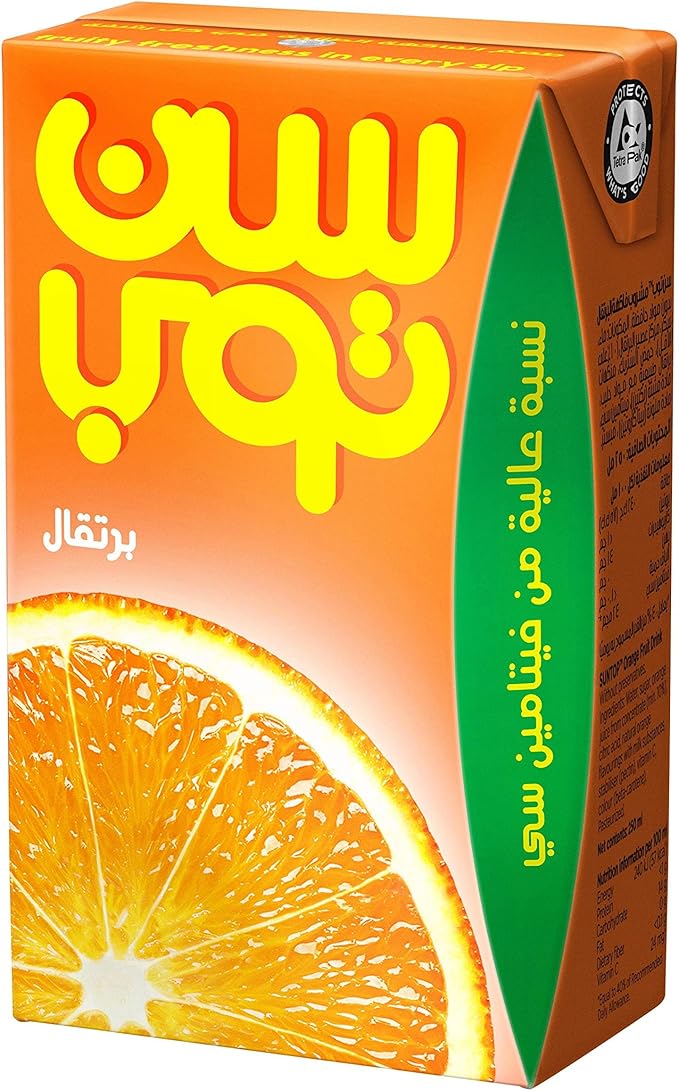 SunTop Orange Juice - 250ml, 24 Pieces / صن توب عصير برتقال - 250 مل ، 24 قطعة