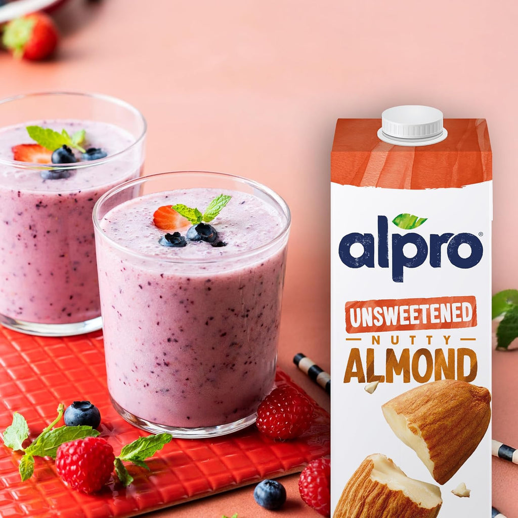 Alpro almond milk unsweetened - 1l / حليب لوز غير محلى بحجم 1 لتر من البرو