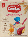 Cerelac 3 Fruits with Milk Baby Cereal 250g / سيريلاك بالفاكهة والقمح مع اللبن من نستلة، 250جم
