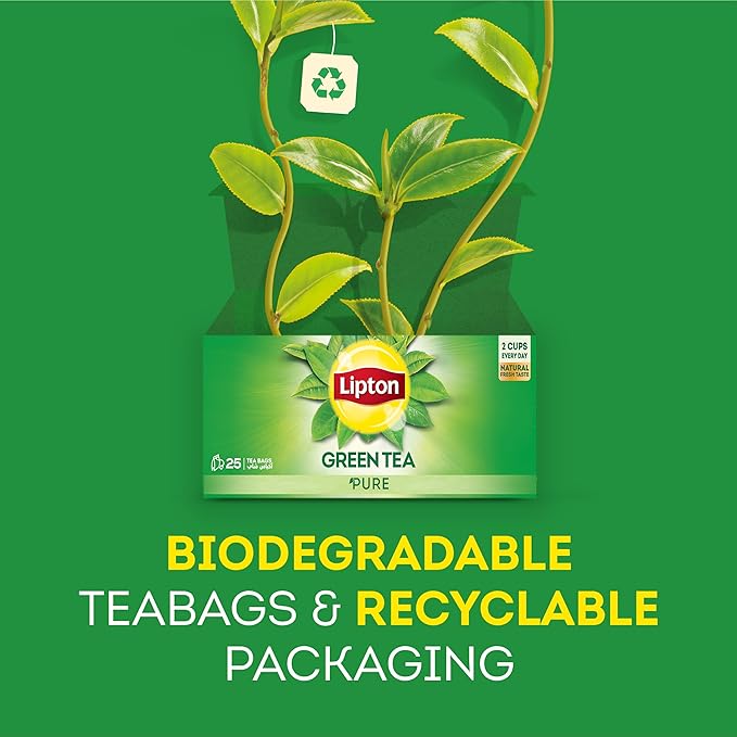 Lipton Green Tea Pure, 25 teabags / شاي أخضر نقي من ليبتون، 25 كيس شاي
