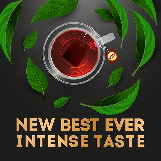 Lipton Black Tea, English Breakfast For Bold Taste & Intense Aroma, 25 Teabags / شاي اسود من ليبتون، شاي الافطار الانجليزي لطعم جريء ورائحة مكثفة، 25 كيس شاي