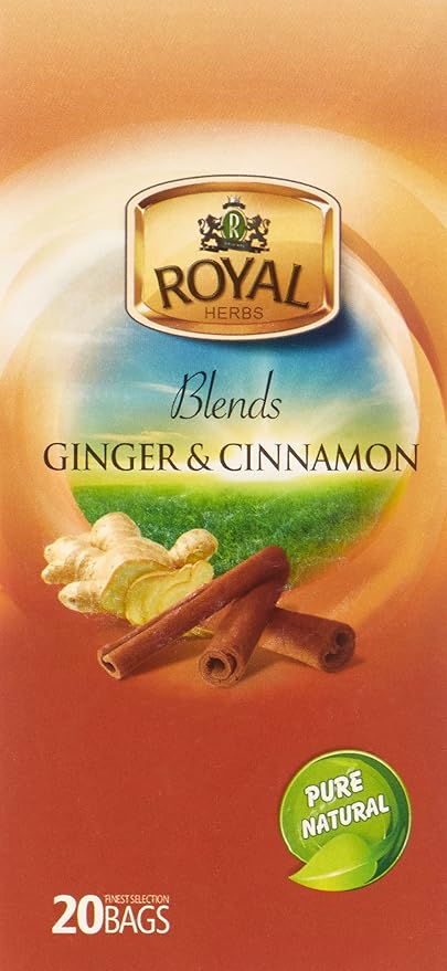 Royal Herbs ginger and cinnamon 20 tea bags / مشروب أعشاب الزنجبيل والقرفة من رويال، 20 كيس