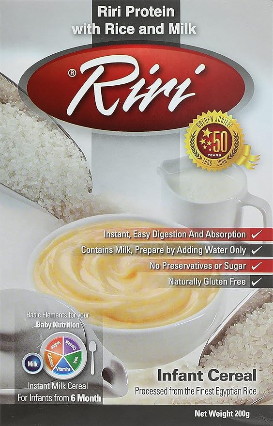 Riri rice with protein infant cereal, 200gm / غذاء للاطفال ارز بالبروتين من ريري، 200 جم